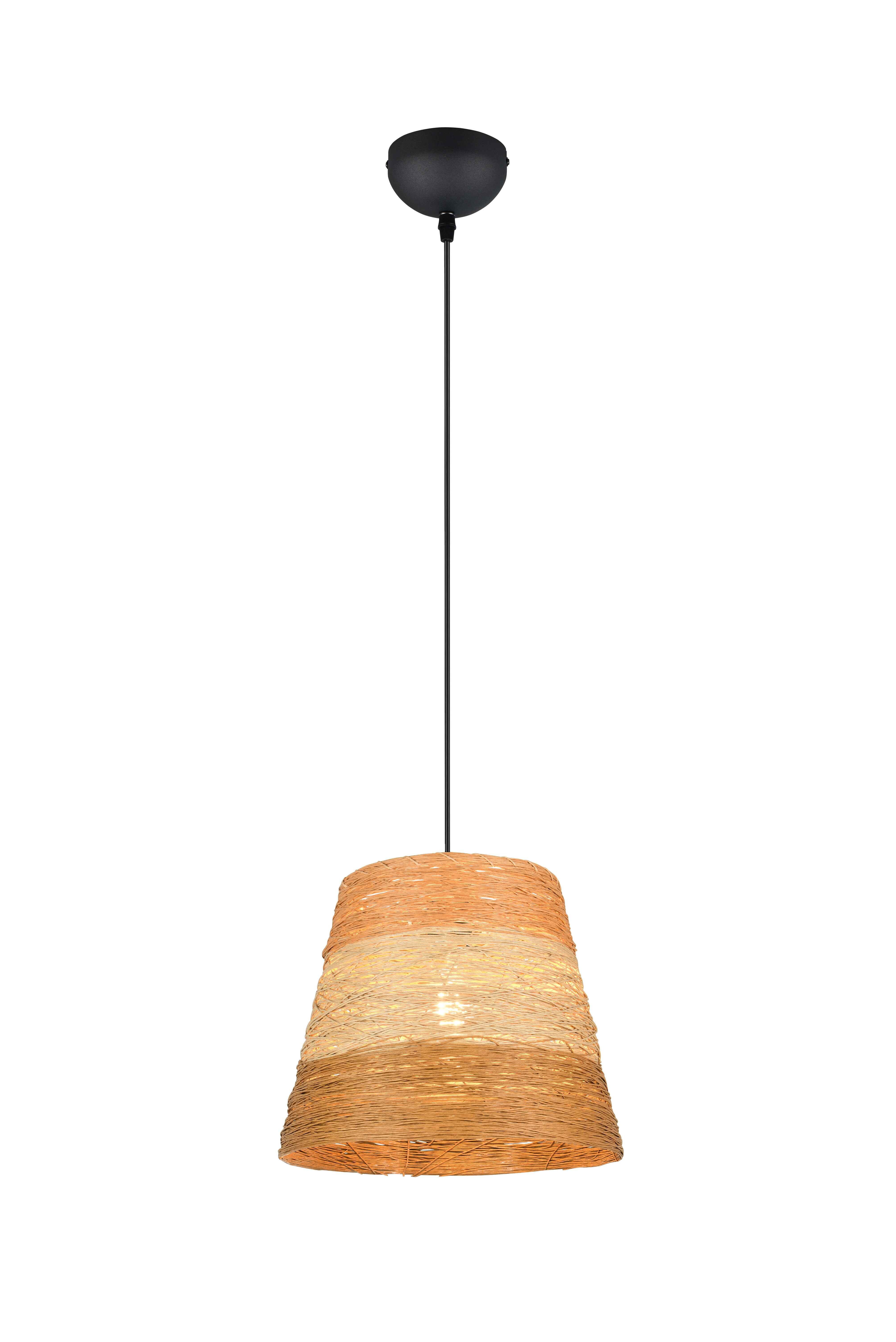 Lampada a sospensione, fibre naturali, 3 tonalità, D 25 cm, Joeline