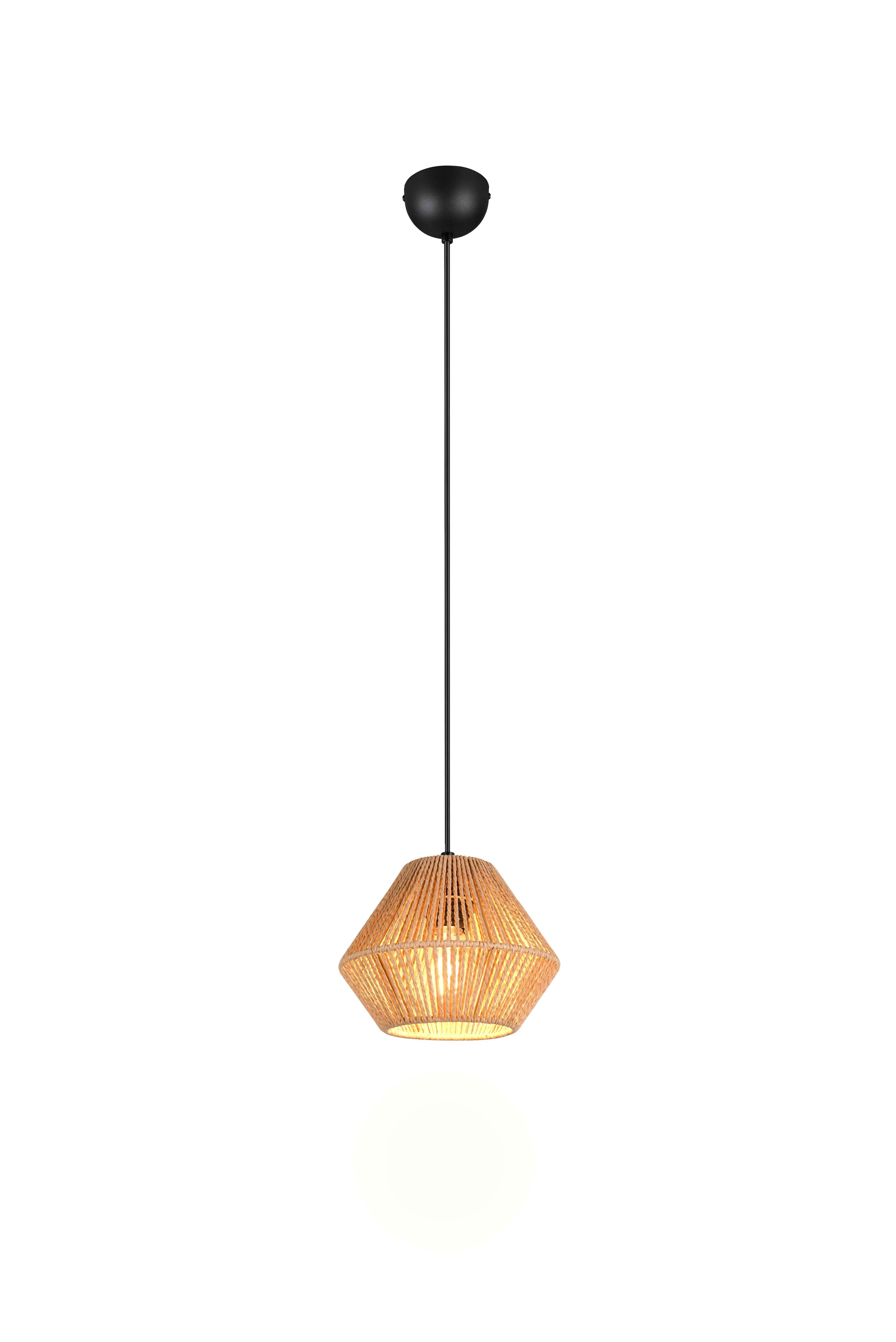 Lampada a sospensione, fibre naturali, D 20 cm, Lucille