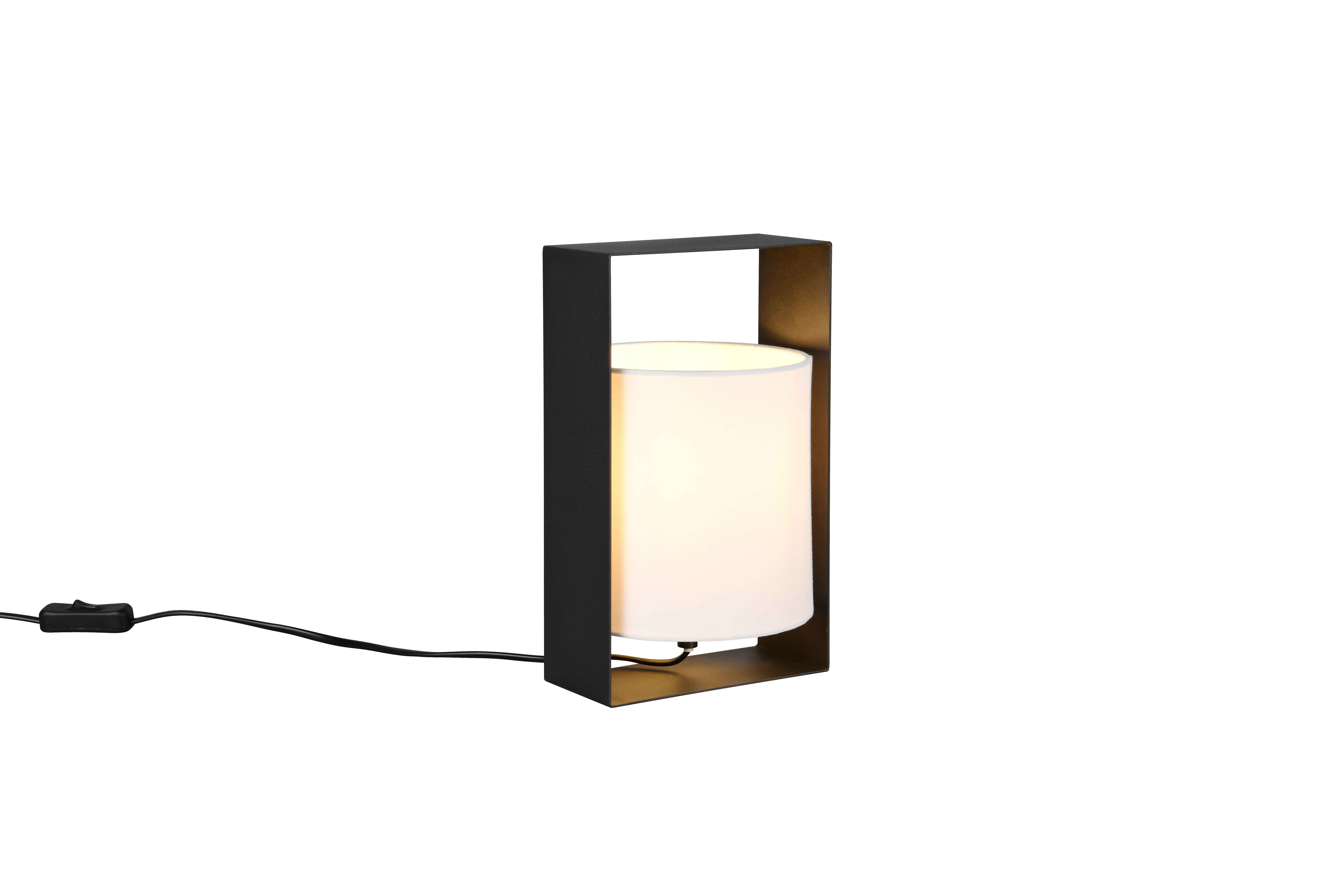 Image of Lampada da tavolo, metallo e tessuto, nero, H 27 cm, Pail